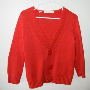 Red 3 button sweater